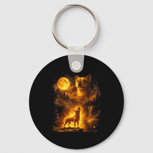 Porte-clés Chien au clair de lune vintage bouledogue français