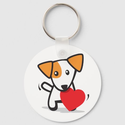 Porte-clés chien avec coeur (Recto)