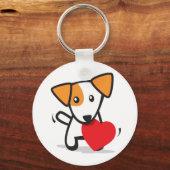 Porte-clés chien avec coeur (Recto)