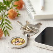 Porte-clés Chien avec fond doré (Côté )