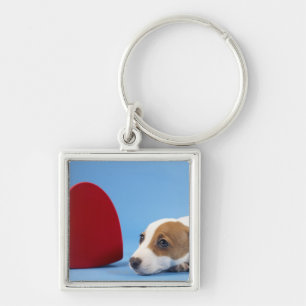 Porte-clés Chien avec le coeur