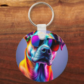 Porte-clés Chien avec lunettes de soleil (Recto)