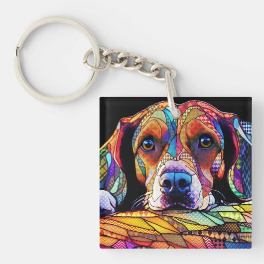Porte-clés Chien Beagle multicolore 178 (Devant)
