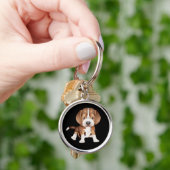 Porte-clés Chien Beagle Noir Amour (main)