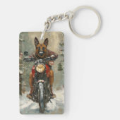 Porte-clés Chien belge Malinoi équitation moto Noël (Dos)