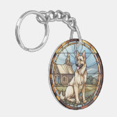 Porte-clés Chien berger allemand en verre doux (Devant gauche)