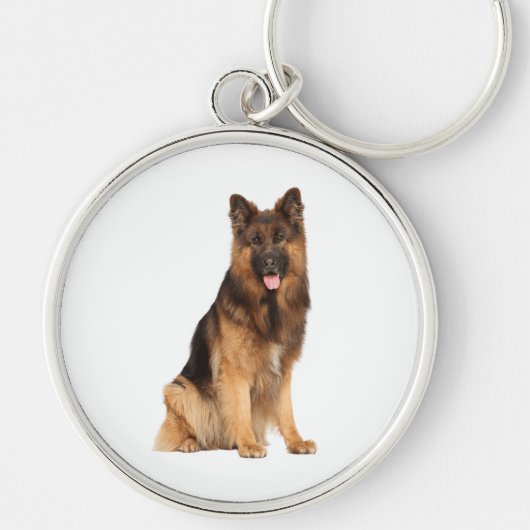 Porte-clés chien berger allemand, envelopper droit design, (Devant)