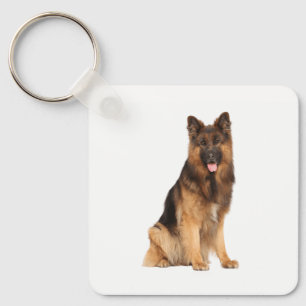 Porte-clés chien berger allemand, envelopper droit design,