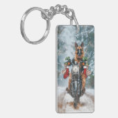 Porte-clés Chien berger allemand équitation moto Noël (Devant gauche)