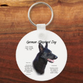 Porte-clés Chien berger allemand (noir) Conception de l'histo (Recto)