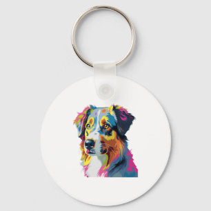 Porte-clés Chien berger australien coloré
