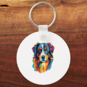 Porte-clés Chien berger australien coloré (Recto)