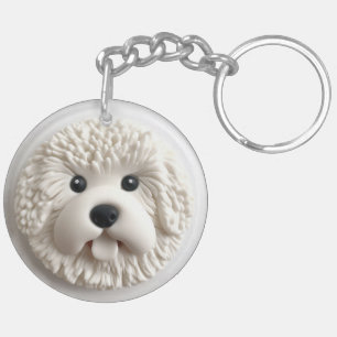 Porte-clés Chien Bichon Frise Inspiré 3D