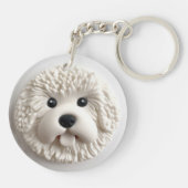 Porte-clés Chien Bichon Frise Inspiré 3D (Dos)