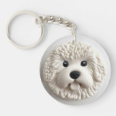 Porte-clés Chien Bichon Frise Inspiré 3D (Devant)