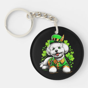 Porte-clés Chien Bichon Frise Saint-Patrick