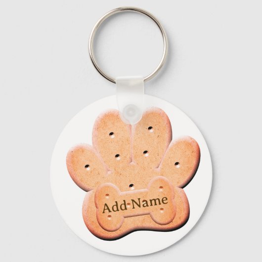 Porte-clés Chien Biscuit Pawprint et Bone Art (Recto)