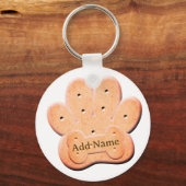 Porte-clés Chien Biscuit Pawprint et Bone Art (Verso)