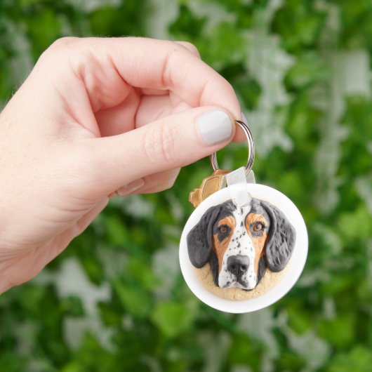 Porte-clés Chien Bluetick Coonhound Inspiré 3D (main)