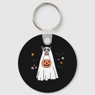 Porte-clés Chien Border Collie Noir Et Blanc Boo Halloween