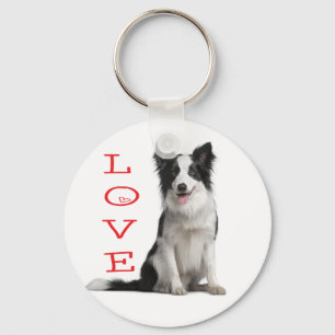 Porte-clés Chien Border Collie Puppy Amour