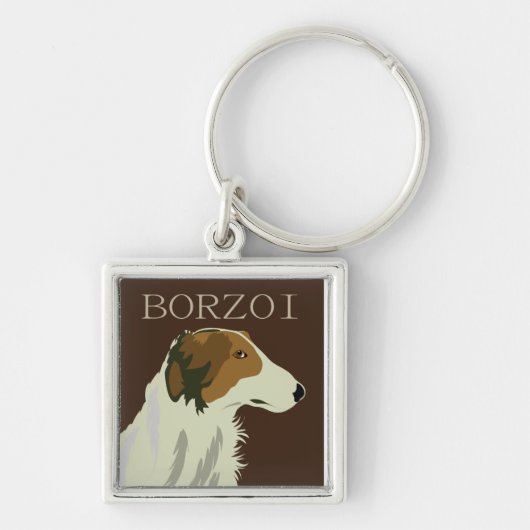 Porte-clés Chien BORZOI (Devant)