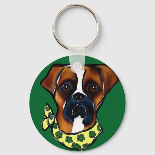 Porte-clés Chien Boxer St. Patty (Recto)