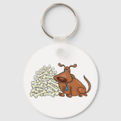 Porte-clés Chien Brown avec Pile d'os Joli animal (Recto)