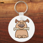 Porte-clés Chien Brown Avec Un Porte - clé Os (Recto)