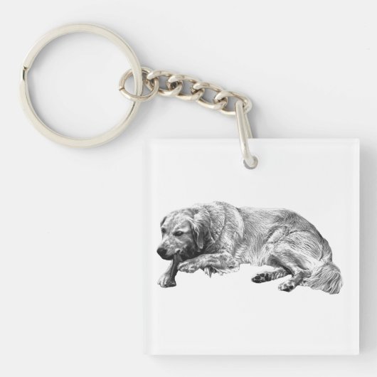 Porte-clés Chien calme reposant (Devant)