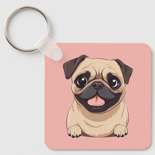 Porte-clés Chien carlin (Recto)