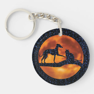 Porte-clés Chien, Chat & Lune