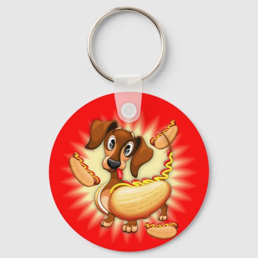 Porte-clés Chien chaud Dachshund (Recto)