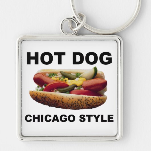 Porte-clés Chien chaud de style Chicago (Devant)