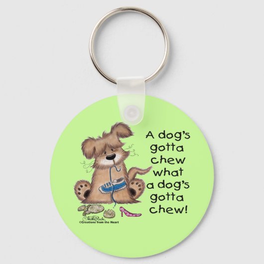 Porte-clés Chien Chews Chaussures (Recto)