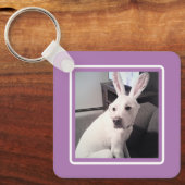 Porte-clés Chien Chien Chiot Blanc Mignonne Avec Lapin De Pâq (Recto)