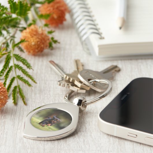 Porte-clés Chien, Chien, Chiot, Cavalier (Côté )