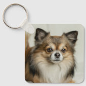 Porte-clés Chien chihuahua, Chien chiot, long et lourd (Recto)