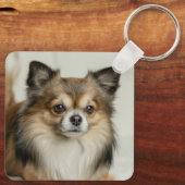 Porte-clés Chien chihuahua, Chien chiot, long et lourd (Verso)