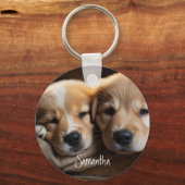 Porte-clés Chien chiot amis pour toujours Customiser leur nom (Recto)