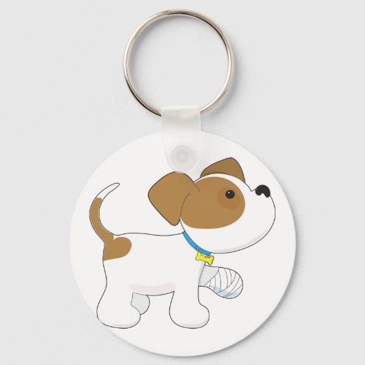 Porte-clés Chien chiot blessé (Verso)