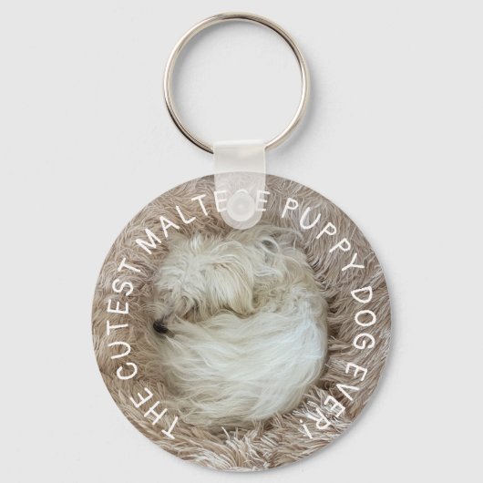Porte-clés Chien chiot maltais le plus mignon jamais (Verso)