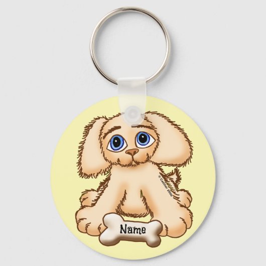 Porte-clés Chien chiot os (Recto)