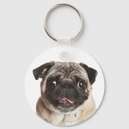 Porte-clés Chien Chiot Pug Amour (Recto)