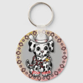 Porte-clés Chien chiot shérif (Recto)