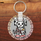 Porte-clés Chien chiot shérif (Recto)