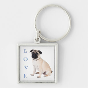 Porte-clés Chien Chiots Pug Amour
