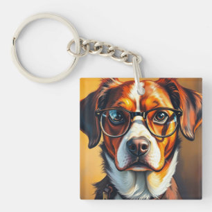 Porte-clés Chien Cool avec Lunettes de Soleil