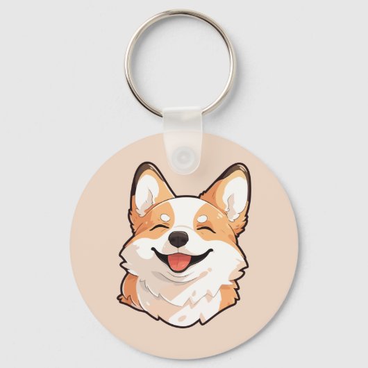 Porte-clés chien Corgi gallois (Recto)