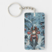 Porte-clés Chien dalmate équitation moto Noël (Devant)